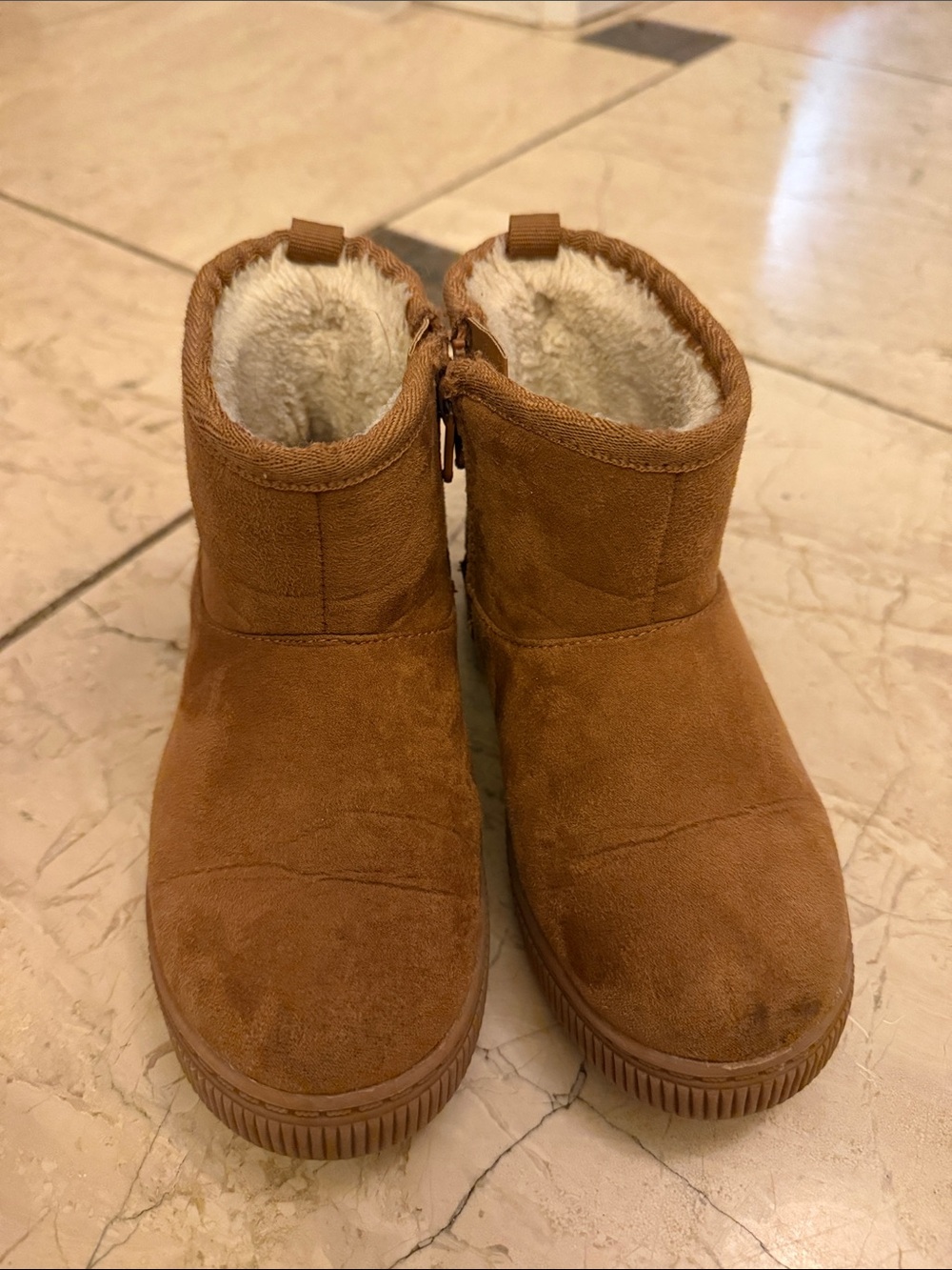 Cat & Jack Kids Chestnut Faux-Fur Lined Ankle Boots